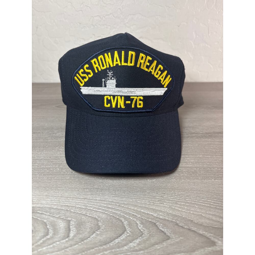 Eagle Crest USS Ronald Regan CVN-76 Men's Snapback Hat- Made‎ in USA- EUC